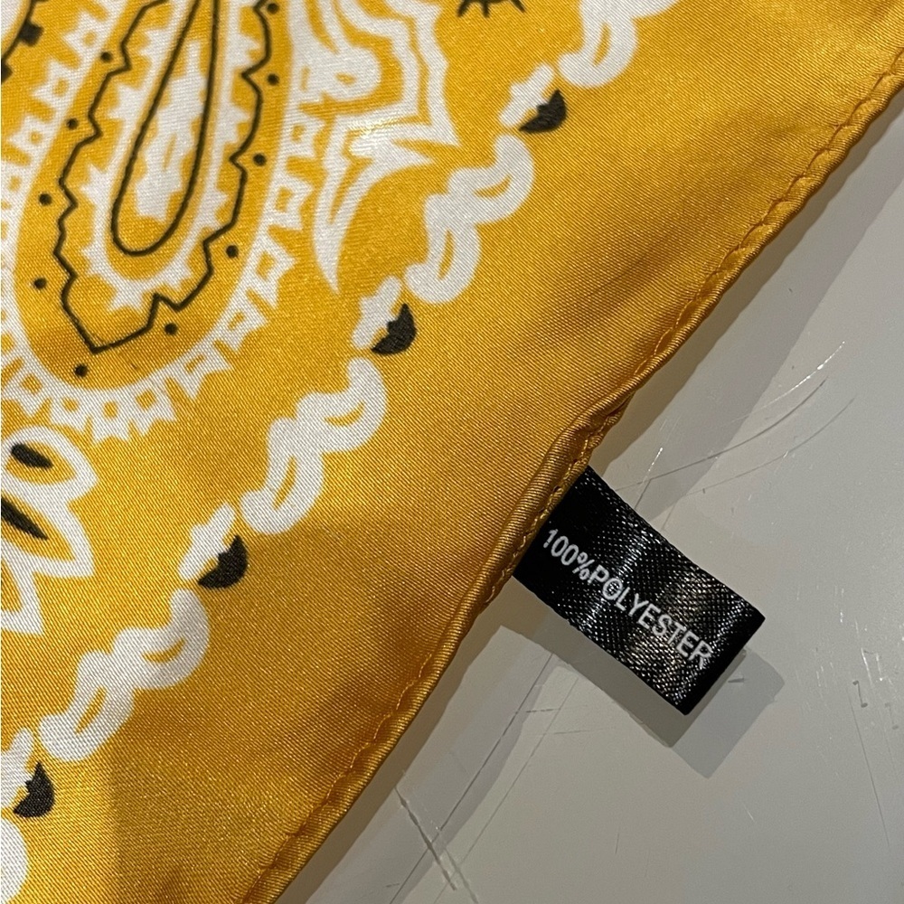 *NEW* 26” x 26” Yellow Paisley Bandana - Picture 4 of 5